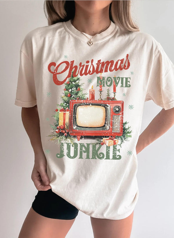 Christmas movie junkie tee