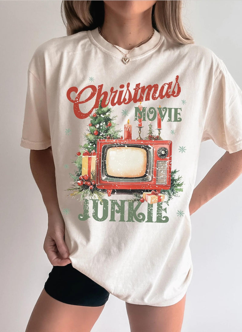 Christmas movie junkie tee