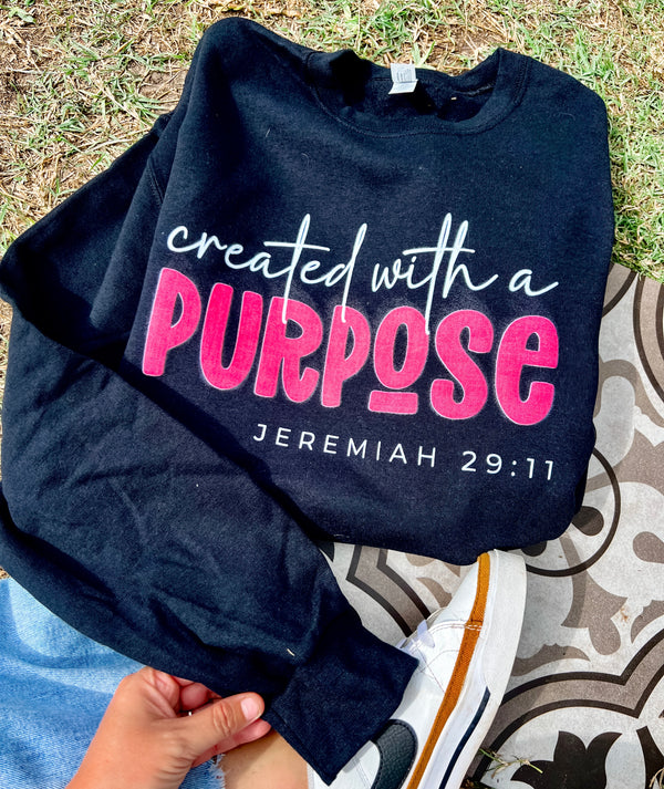 Created with a purpose black sweatshirt