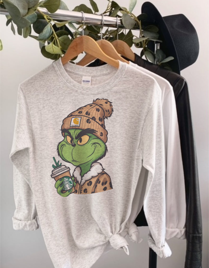 Boujee Grinch long sleeve tee