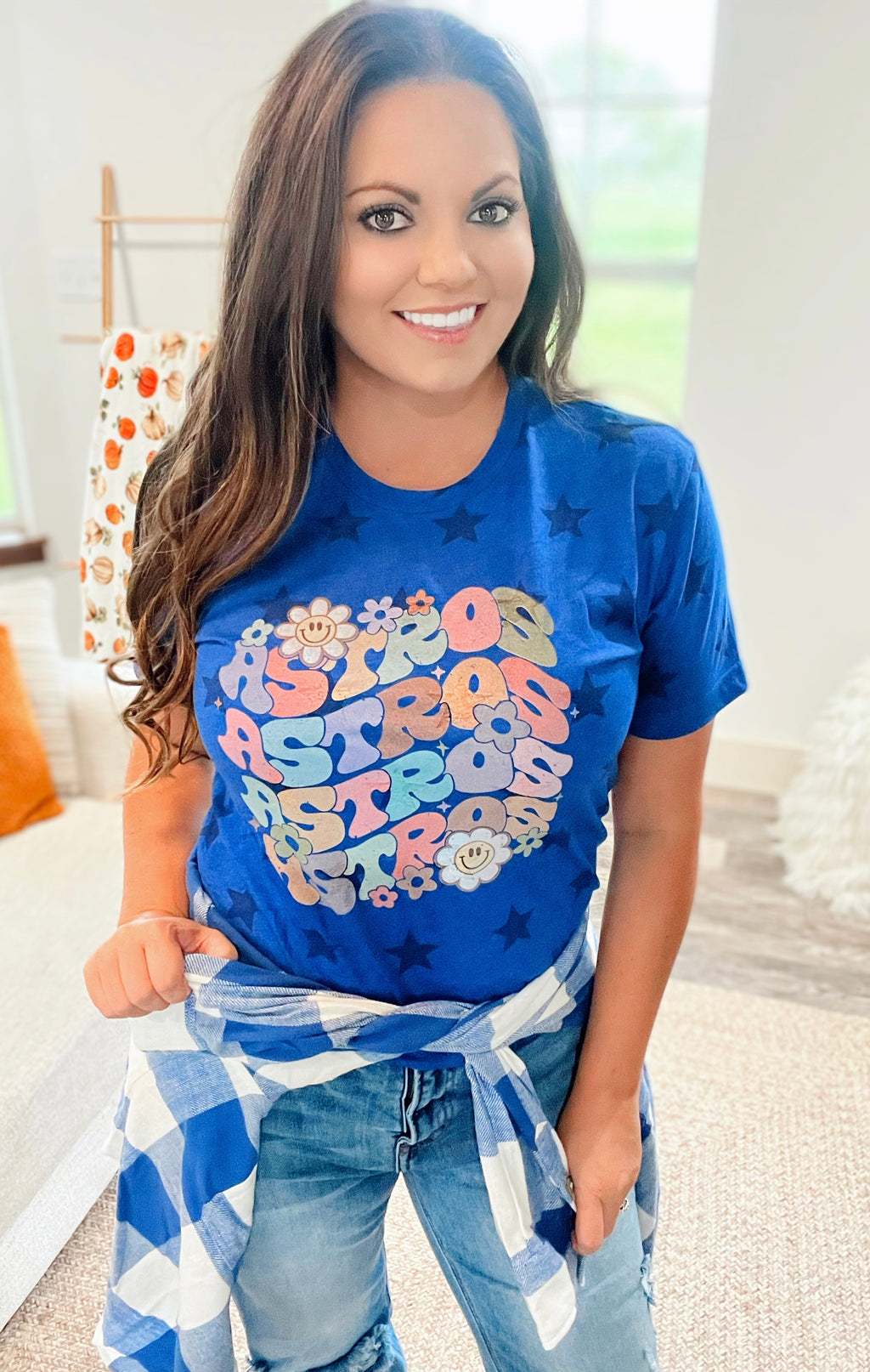 Retro Checker Astros tee – Raining Rustic Boutique