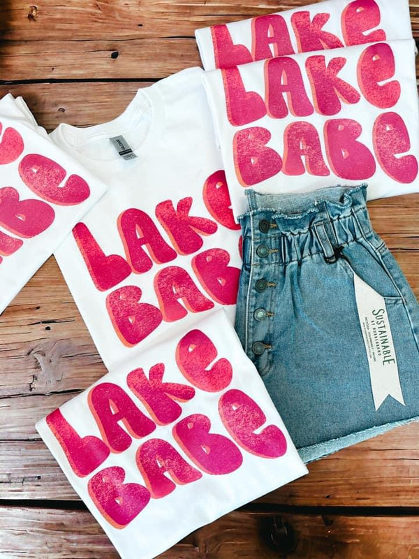 Lake Babe bubble letter tee
