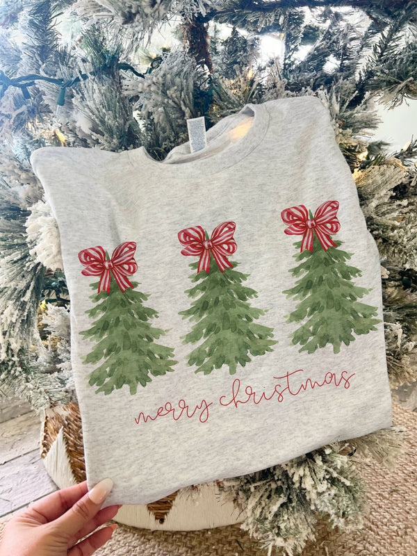 Dainty Merry Christmas trees tee