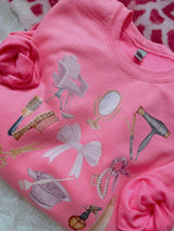 Hair dresser icons pink sweatshirt