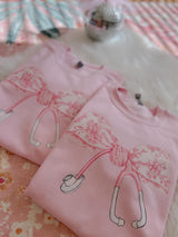 Pink floral stethoscope tee