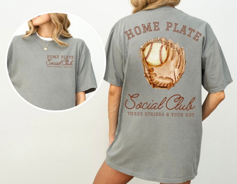 Home Plate Social club front/back tee