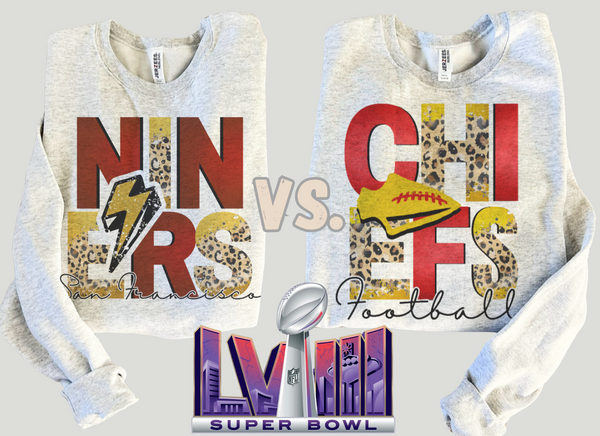 Super Bowl 2024 49ers vs. Chiefs sweatshirt or tee