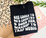 She’s cooks to 90s country tee