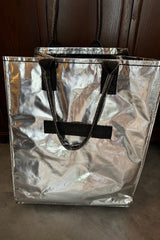 Silvery Foldable Rolling Large Shopping Tote Bag