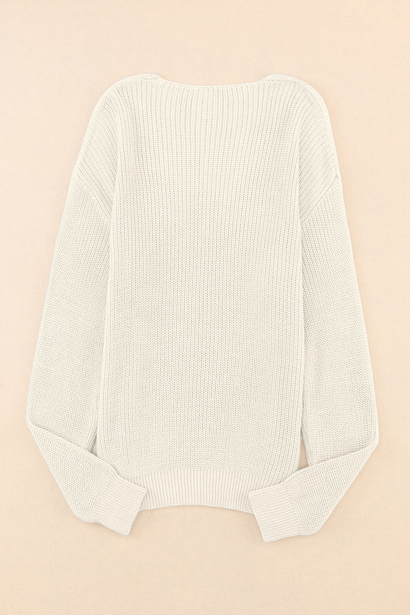 V-Neck Drop Shoulder Sweater