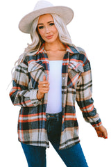 Flannel Button Up Long Sleeve Pink Plaid Shacket