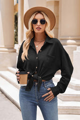 Mandy Collared Neck Dropped Shoulder Shirt