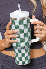 Ginger 40oz Rhinestone Checkered Tumbler Cup