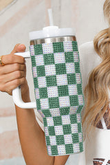 Ginger 40oz Rhinestone Checkered Tumbler Cup