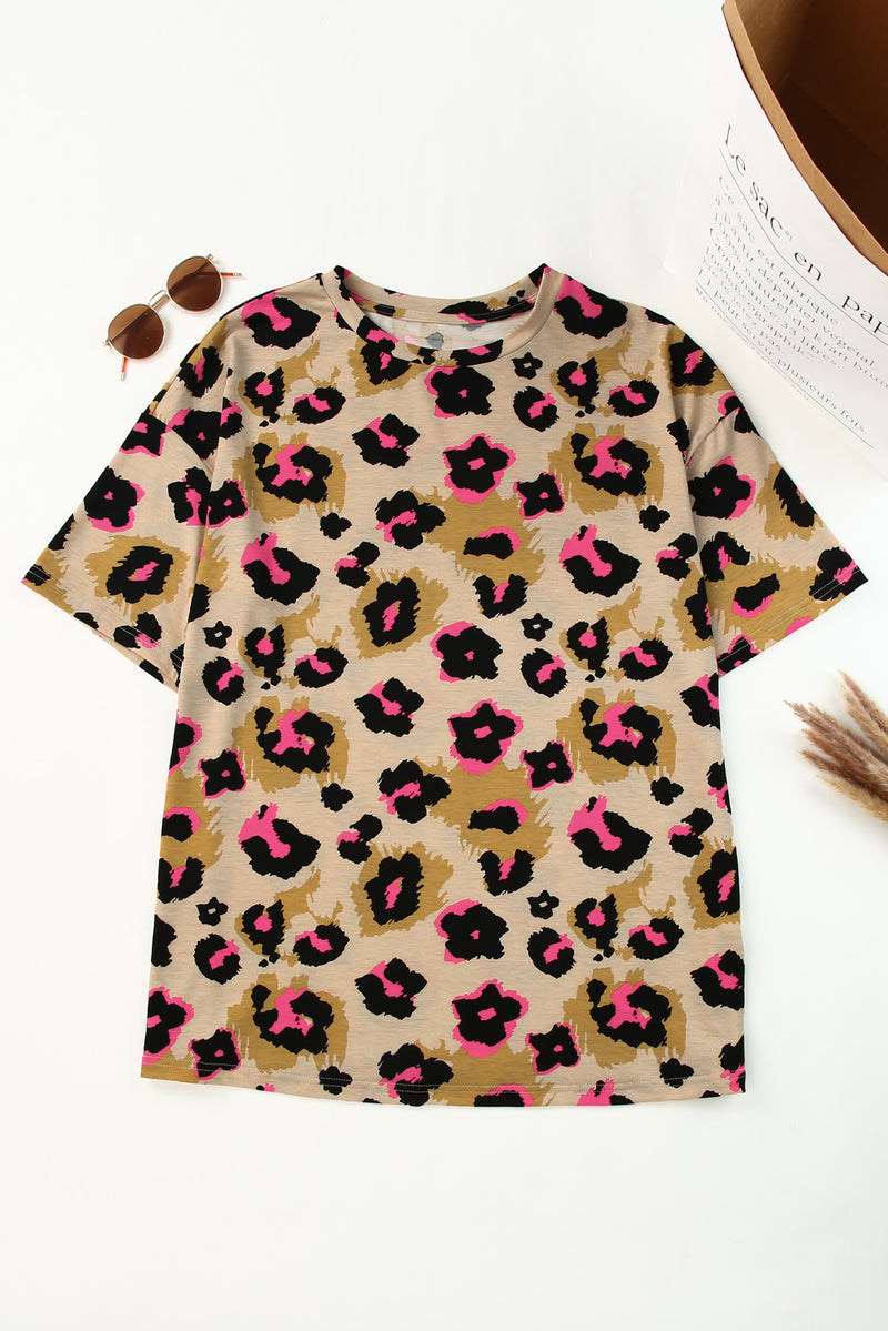 Cheetah Casual Oversized Boyfriend Style T Shirt