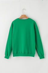 Green MERRY Print Drop Sleeve Pullover Sweatshirt