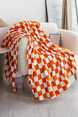 Dark Green Checkerboard Printed Soft Throw Blanket 120*200cm