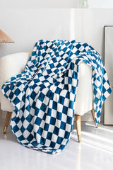 Dark Green Checkerboard Printed Soft Throw Blanket 120*200cm