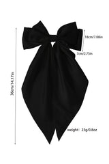 Black Elegant Oversized Ribbon Bowknot Satin Hair Clip