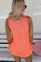 Pink Leopard Print Casual Sleeveless Satin Top