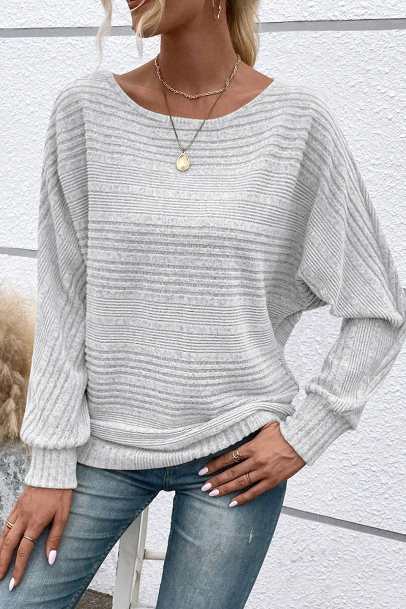 Black Pit Stripe Batwing Long Sleeve Top