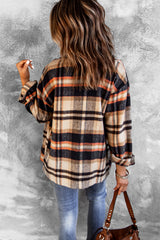 Flannel Button Up Long Sleeve Pink Plaid Shacket