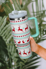 Blue Christmas Pattern Stainless Steel Tumbler