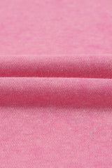 Pink Plain Drop Shoulder Ribbed Trim Oversized Sweatshirt