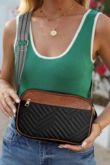 Chestnut Quilted Faux Leather Crossbody Bag