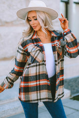 Flannel Button Up Long Sleeve Pink Plaid Shacket