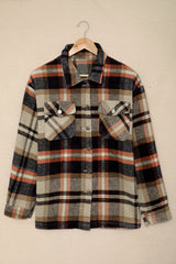 Flannel Button Up Long Sleeve Pink Plaid Shacket