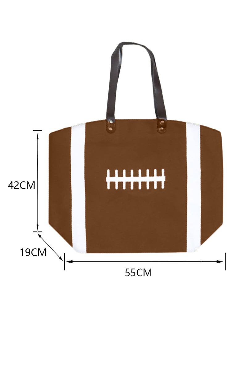 Chestnut Baseball Pattern Canvas Large Tote Bag