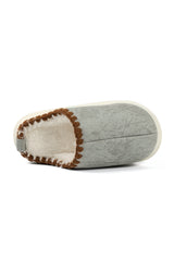 Beige Thick Sole Plush Lined Home Slippers