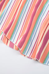 Bohemian Striped Print Colorblock Sleeveless Maxi Dress
