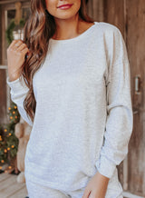 Grey Long Sleeve Pullover & Jogger Pants Loungewear Set