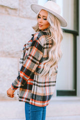 Flannel Button Up Long Sleeve Pink Plaid Shacket