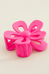 Camel Sweet Hollowed Flower Shape Claw Clip