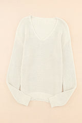 V-Neck Drop Shoulder Sweater