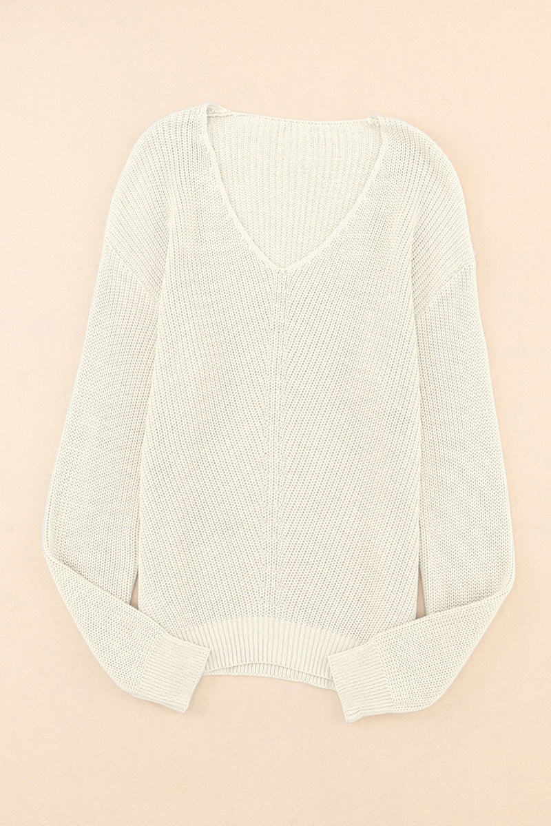 V-Neck Drop Shoulder Sweater