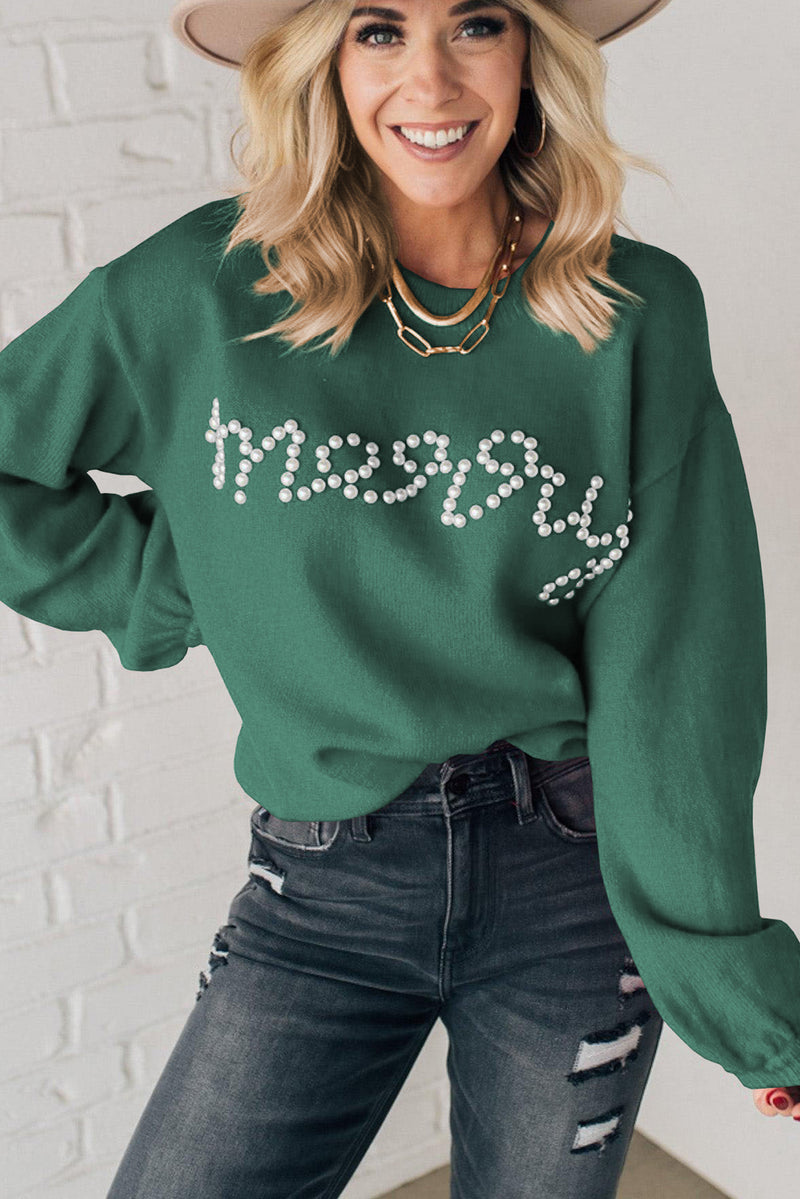 Blackish Green Pearl Merry Knit Sweater