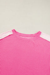 Bonbon Rib Colorblock Patchwork Sweatshirt