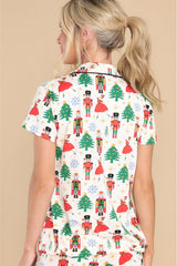 White Christmas Tree Nutcracker Shirt & Pants Pajama Set