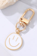 White Cute Smiley Face Pendant Keychain