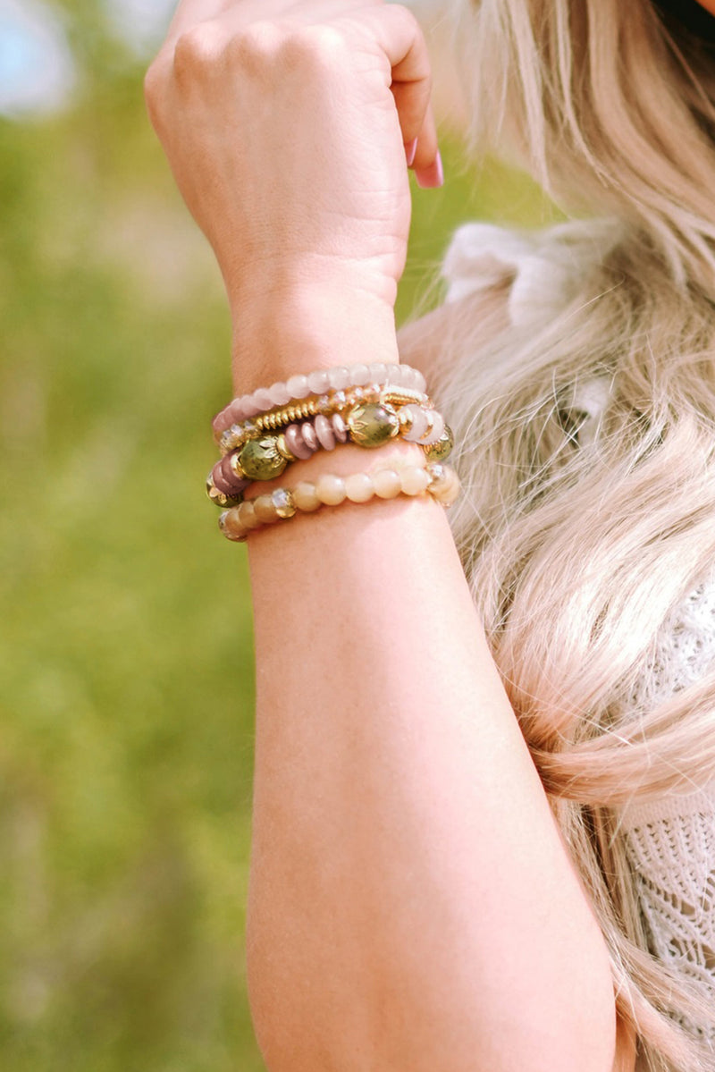 Brown Bohemian Crystal Pendant Tassel Bracelet