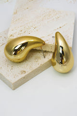 Gold Teardrop Plated Alloy Stud Earrings