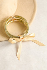 Yellow Glitter Bowknot Layered Jelly Bracelet