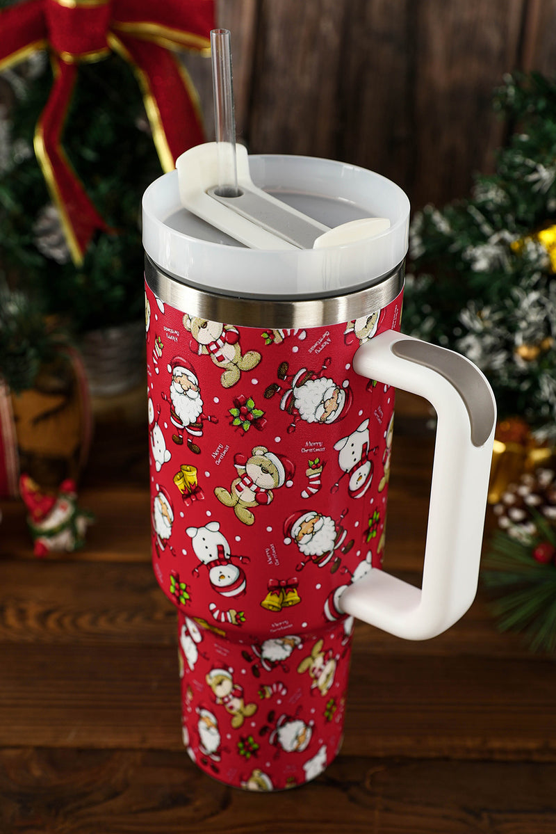 Blue Christmas Pattern Stainless Steel Tumbler