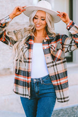 Flannel Button Up Long Sleeve Pink Plaid Shacket