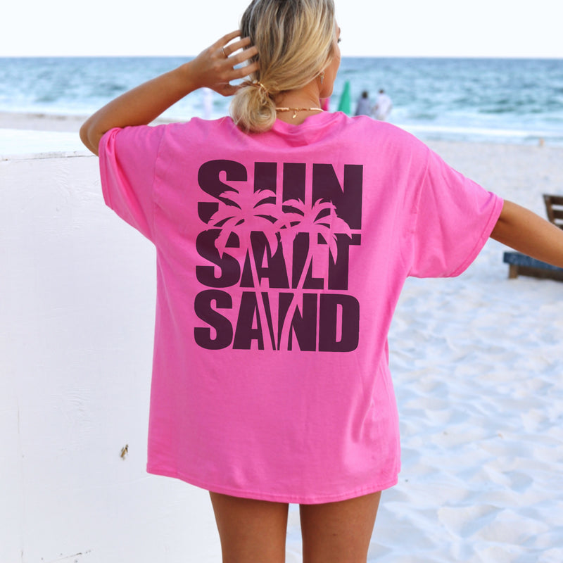 Sun salt sand pink tee
