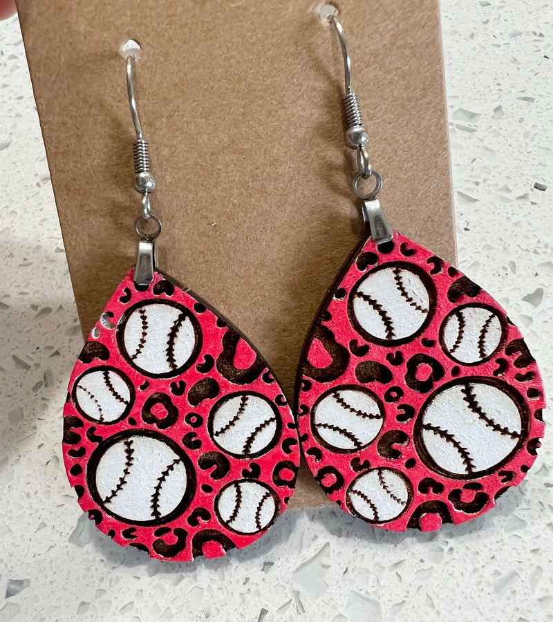 Baseball Teardrop earrings